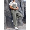 Runcati Men’s Denim Bib Overall Jean Romper(Grey)