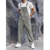 Runcati Men’s Denim Bib Overall Jean Romper(Grey)