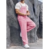 Runcati Men’s Denim Bib Overall Jean Romper(Pink)