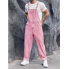 Runcati Men’s Denim Bib Overall Jean Romper(Pink)