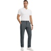 Runcati Mens Golf Pants Stretch Dress Work Pants Casual Slacks 30″/32″/34″(Dark Grey)