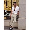 Runcati Mens Lightweight Dress Pants Slacks Stretch Trousers 30″/32″/34″(Apricot)