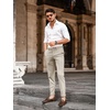 Runcati Mens Lightweight Dress Pants Slacks Stretch Trousers 30″/32″/34″(Apricot)