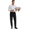 Runcati Mens Lightweight Dress Pants Slacks Stretch Trousers 30″/32″/34″(Black)