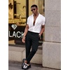 Runcati Mens Lightweight Dress Pants Slacks Stretch Trousers 30″/32″/34″(Black)
