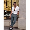 Runcati Mens Lightweight Dress Pants Slacks Stretch Trousers 30″/32″/34″(Dark Grey)