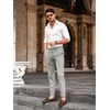 Runcati Mens Lightweight Dress Pants Slacks Stretch Trousers 30″/32″/34″(Light Grey)