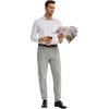Runcati Mens Lightweight Dress Pants Slacks Stretch Trousers 30″/32″/34″(Light Grey)