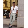 Runcati Mens Lightweight Dress Pants Slacks Stretch Trousers 30″/32″/34″(Light Grey)