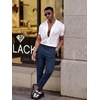 Runcati Mens Lightweight Dress Pants Slacks Stretch Trousers 30″/32″/34″(Navy)