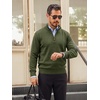 Runcati Mens Quarter Zip Pullover Sweater Casual Mock Neck Polo Sweaters(Army Green)