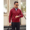 Runcati Mens Quarter Zip Pullover Sweater Casual Mock Neck Polo Sweaters(Burgundy)