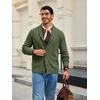Runcati Mens Shawl Collar Cardigan Sweater Cable Knit Fall Winter Sweaters(Army Green)