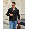 Runcati Mens Shawl Collar Cardigan Sweater Cable Knit Fall Winter Sweaters(Black)