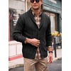 Runcati Mens Shawl Collar Cardigan Sweater Cable Knit Fall Winter Sweaters(Black)