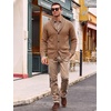 Runcati Mens Shawl Collar Cardigan Sweater Cable Knit Fall Winter Sweaters(Brown)
