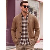 Runcati Mens Shawl Collar Cardigan Sweater Cable Knit Fall Winter Sweaters(Brown)