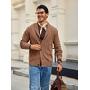Runcati Mens Shawl Collar Cardigan Sweater Cable Knit Fall Winter Sweaters(Brown)