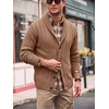 Runcati Mens Shawl Collar Cardigan Sweater Cable Knit Fall Winter Sweaters(Brown)
