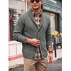 Runcati Mens Shawl Collar Cardigan Sweater Cable Knit Fall Winter Sweaters(Dark Grey)
