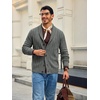 Runcati Mens Shawl Collar Cardigan Sweater Cable Knit Fall Winter Sweaters(Dark Grey)