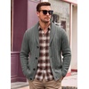 Runcati Mens Shawl Collar Cardigan Sweater Cable Knit Fall Winter Sweaters(Dark Grey)