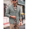 Runcati Mens Shawl Collar Cardigan Sweater Cable Knit Fall Winter Sweaters(Grey)