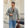 Runcati Mens Shawl Collar Cardigan Sweater Cable Knit Fall Winter Sweaters(Grey)