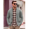 Runcati Mens Shawl Collar Cardigan Sweater Cable Knit Fall Winter Sweaters(Grey)