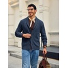 Runcati Mens Shawl Collar Cardigan Sweater Cable Knit Fall Winter Sweaters(Navy)
