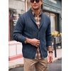 Runcati Mens Shawl Collar Cardigan Sweater Cable Knit Fall Winter Sweaters(Navy)