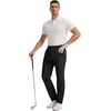 Runcati Mens Stretch Golf Pants 30″/32″/34″ Dress Work Slacks(Black)
