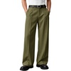 Runcati Mens Baggy Dress Pants Casual Pleated Wide Leg Lightweight Trousers(Army Green)