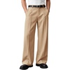 Runcati Mens Baggy Dress Pants Casual Pleated Wide Leg Lightweight Trousers(Khaki)