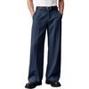 Runcati Mens Baggy Dress Pants Casual Pleated Wide Leg Lightweight Trousers(Navy)