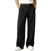 Runcati Mens Baggy Dress Pants Wide Leg Pleated Casual Slacks 30″/32″/34″(Black)