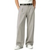 Runcati Mens Baggy Dress Pants Wide Leg Pleated Casual Slacks 30″/32″/34″(Light Grey)