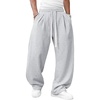 Runcati Men’s Baggy Sweatpants Wide Leg Casual Cotton Joggers Workout Pants(Light Gray)