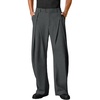 Runcati Mens Baggy Wide Leg Dress Pants Pleated Casual Work Slacks Trousers(Charcoal)