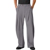 Runcati Mens Baggy Wide Leg Dress Pants Pleated Casual Work Slacks Trousers(Dark Grey)