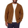 Runcati Mens Big and Tall Cardigan Sweater V Neck Casual Plus Size Sweaters(Brown)
