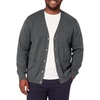 Runcati Mens Big and Tall Cardigan Sweater V Neck Casual Plus Size Sweaters(Dark Grey)