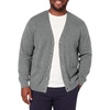 Runcati Mens Big and Tall Cardigan Sweater V Neck Casual Plus Size Sweaters(Light Grey)