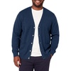 Runcati Mens Big and Tall Cardigan Sweater V Neck Casual Plus Size Sweaters(Navy)