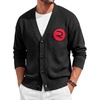 Runcati Mens Cardigan Sweater V Neck Slim Fit Knit Button Down Sweaters(Black)