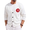 Runcati Mens Cardigan Sweater V Neck Slim Fit Knit Button Down Sweaters(White)