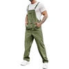Runcati Men’s Denim Bib Overall Jean Romper(Army Green)