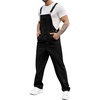 Runcati Men’s Denim Bib Overall Jean Romper(Black)