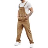 Runcati Men’s Denim Bib Overall Jean Romper(Brown)