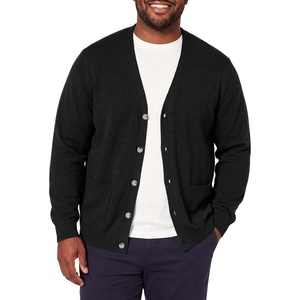 Runcati Mens Big and Tall Cardigan Sweater V Neck Casual Plus Size Sweaters(Black)